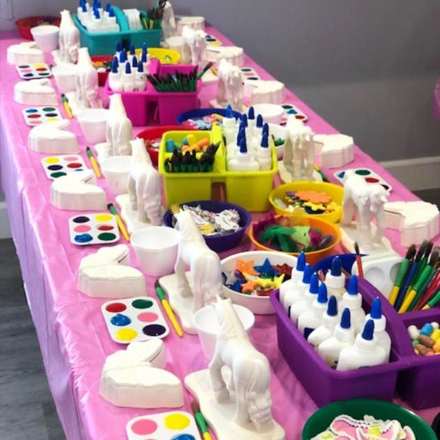 An Art party. Very cool.  Kids art party, Art party activities, Painting  birthday party